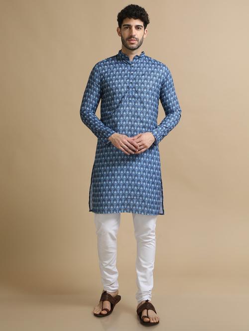 digital printed cotton kurta pyjama - 20173979 - Very Small Image - 1