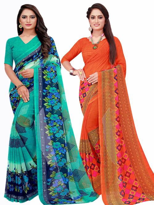 women's saree combo with blouse - 20209957 - Very Small Image - 1