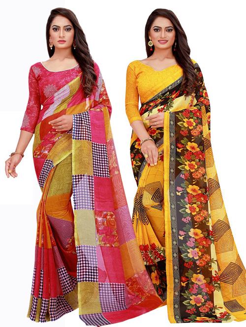 women's saree combo with blouse - 20210142 - Very Small Image - 1
