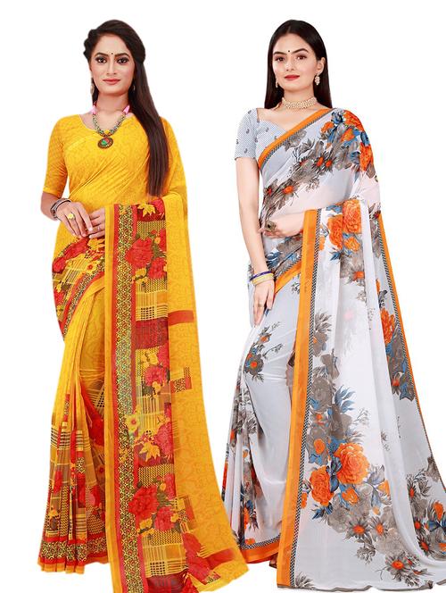 women's saree combo with blouse - 20210259 - Very Small Image - 1