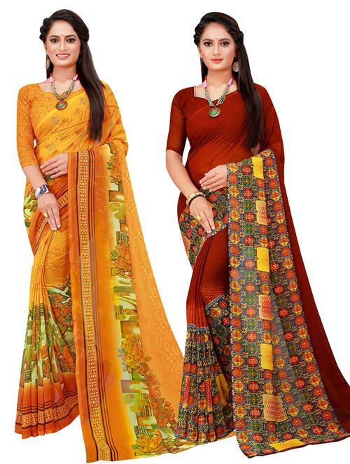 women's saree combo with blouse - 20210804 - Very Small Image - 1
