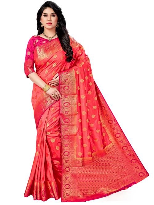 women's banarasi saree with blouse - 20307007 - Very Small Image - 1
