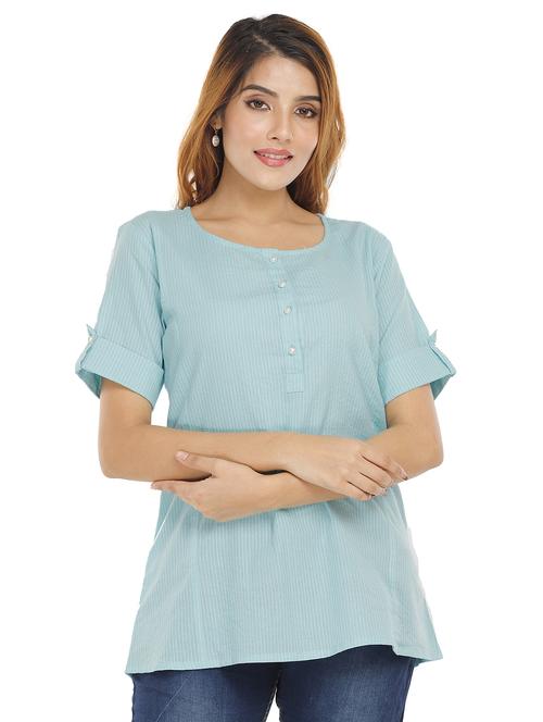 purist blue self design regular tunic - 20319389 - Very Small Image - 1