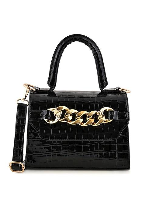 black leatherette (pu) regular sling bag - 20322605 - Very Small Image - 1
