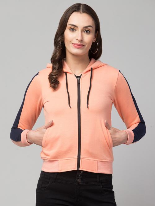 women peach fleece summer jacket - 20340934 - Very Small Image - 1