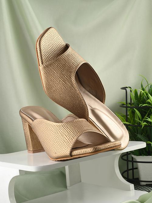 gold synthetic slip on sandals - 20363829 - Very Small Image - 1