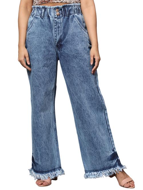 women's plain wide leg jeans - 20386668 - Very Small Image - 1
