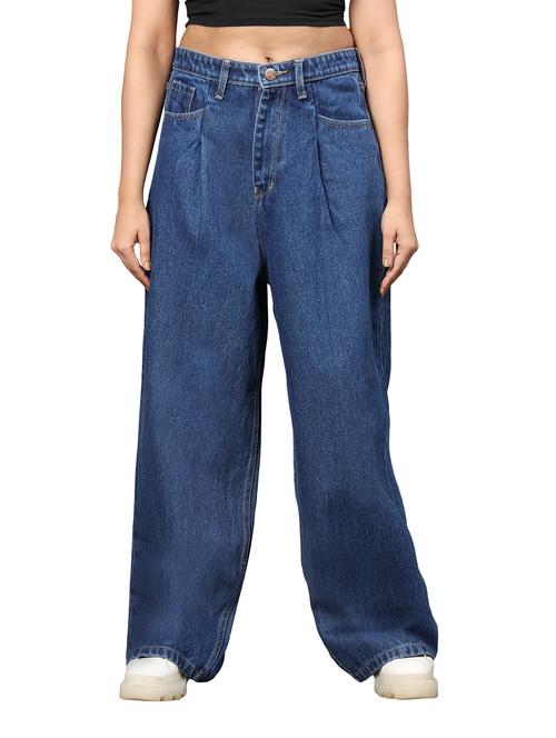 women's plain wide leg jeans - 20386677 - Very Small Image - 1