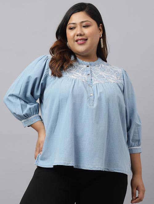 purist blue solid with work plus tunic - 20387863 - Very Small Image - 1