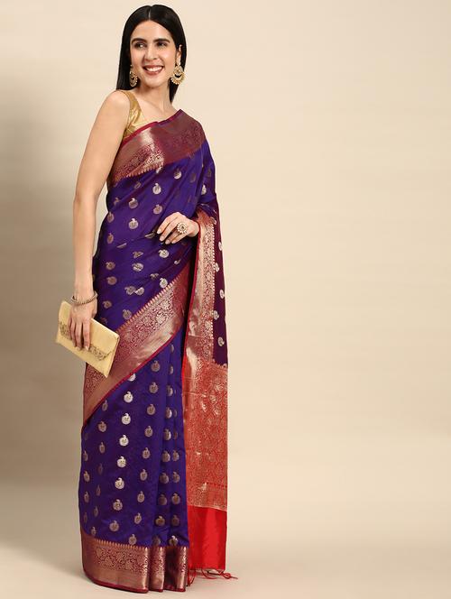 women's banarasi saree with blouse - 20405969 - Very Small Image - 1