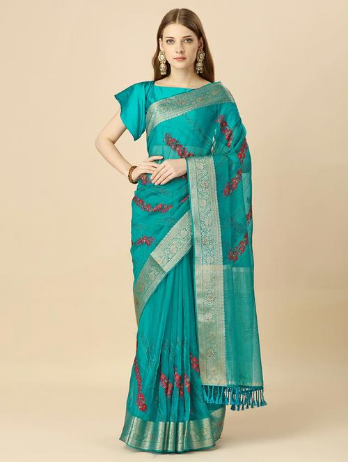 women's embroidered saree - 20426650 - Very Small Image - 1