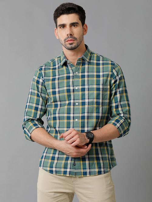 green cotton casual shirt - 20446029 - Very Small Image - 1