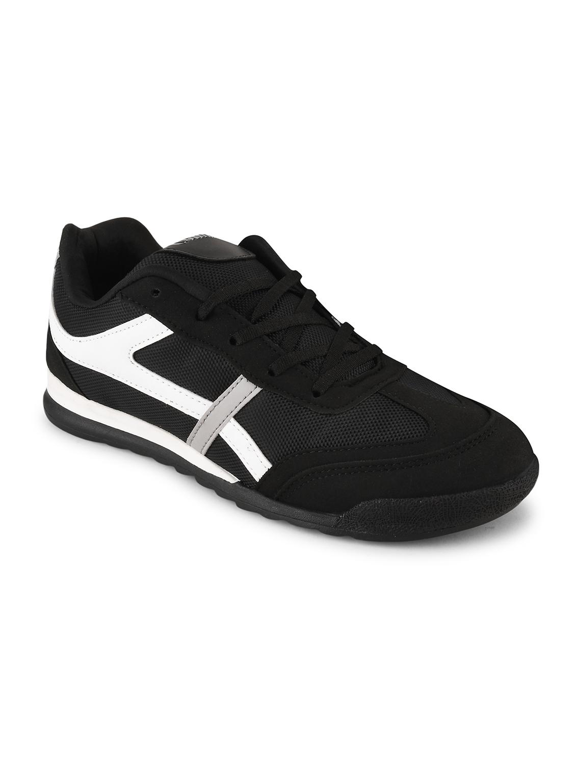 men color block black lace-up sport shoe