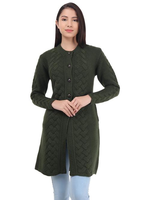 women self design woollen cardigan - 20512232 - Very Small Image - 1