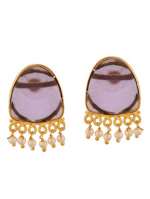 purple brass studs earring - 20520291 - Very Small Image - 1