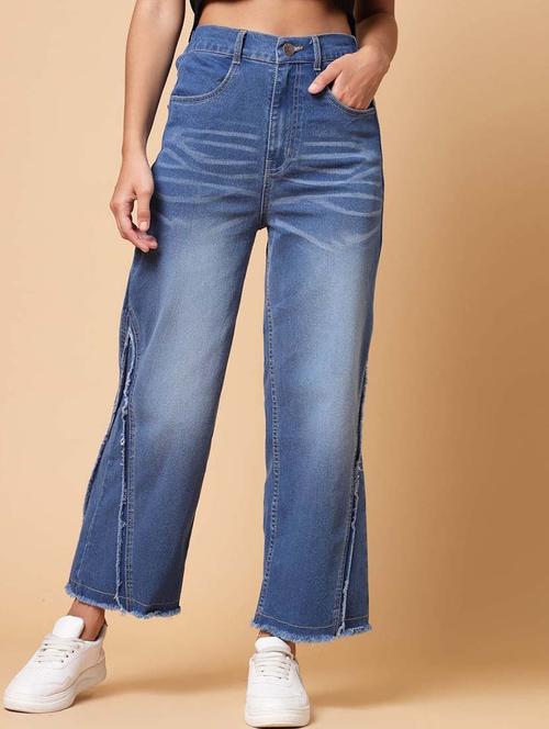 women's plain wide leg jeans - 20521499 - Very Small Image - 1