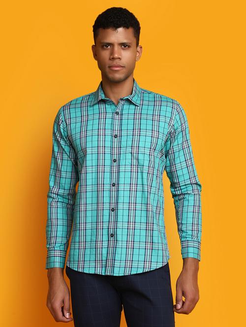 men collared checkered casual shirt - 20562441 - Very Small Image - 1