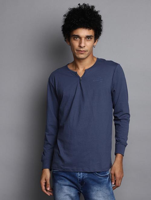 blue cotton plain tshirt - 20565306 - Very Small Image - 1