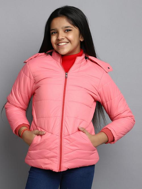 kids solid detachable hooded jacket - 20596091 - Very Small Image - 1