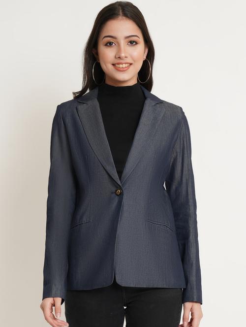 women solid formal blazer - 20596146 - Very Small Image - 1