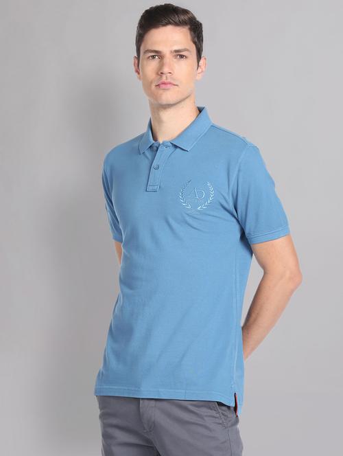 blue short sleeve polo t-shirt - 20609200 - Very Small Image - 1