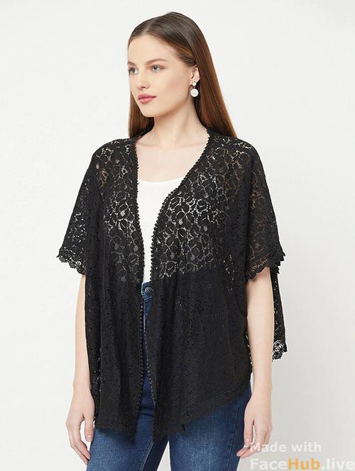 women black self design shrug - 20638808 - Very Small Image - 1