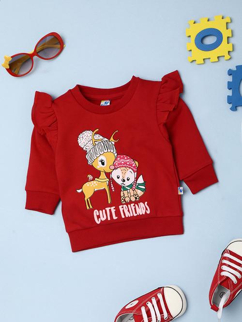 red round neck sweatshirts - 20663537 - Very Small Image - 1