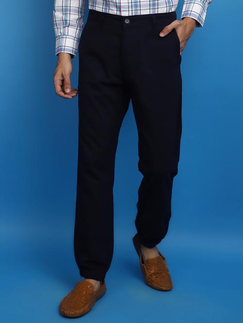 navy blue cotton chinos casual trouser - 20664510 - Very Small Image - 1