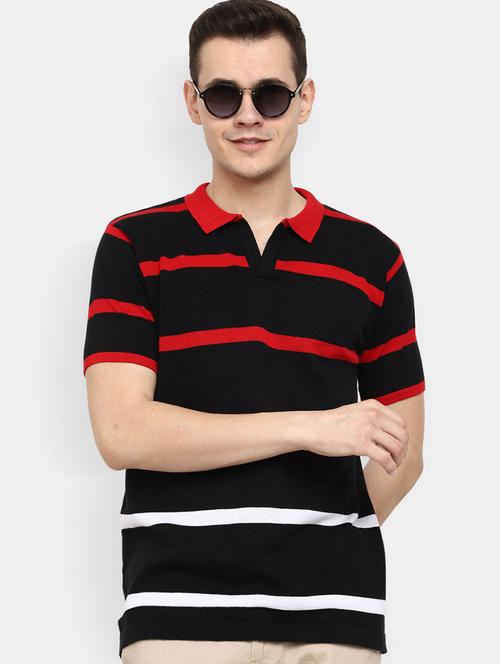 men polo neck striped t-shirt - 20669795 - Very Small Image - 1