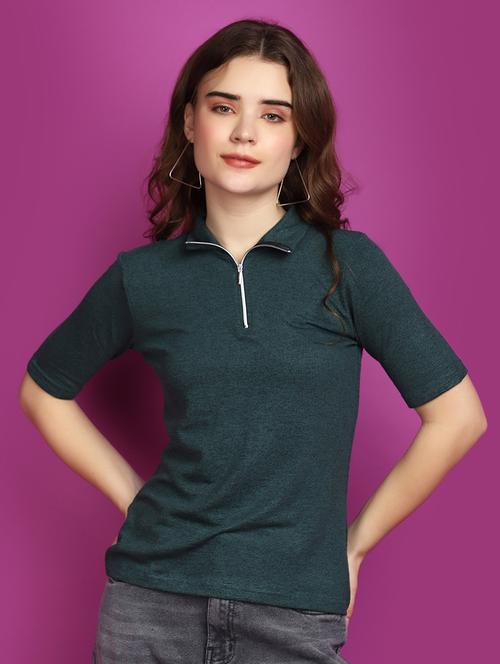 green cotton regular top - 20755440 - Very Small Image - 1