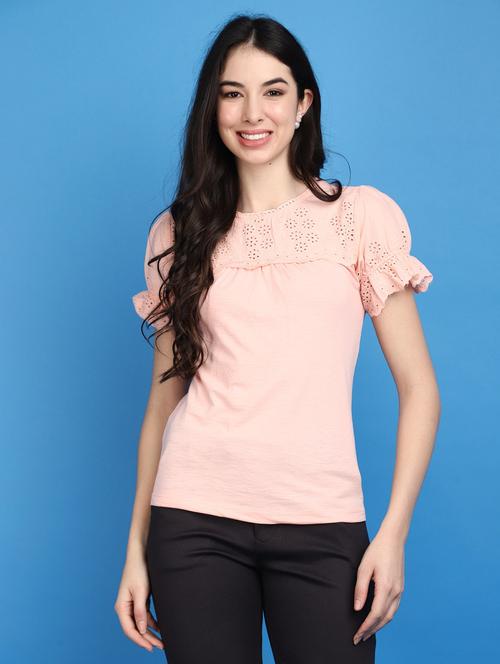 women pink solid regular top - 20809781 - Very Small Image - 1