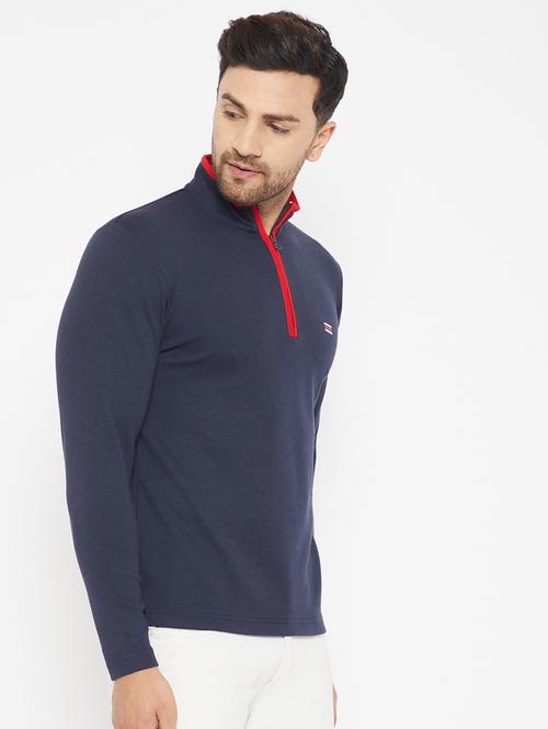 navy blue cotton blend sweatshirt - 20845350 - Very Small Image - 1