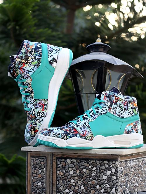 men printed lace up sneakers - 20893558 - Very Small Image - 1