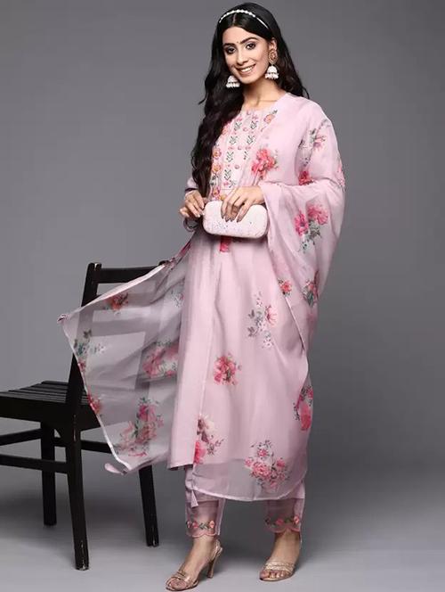 embroidered kurta pant with dupatta - 20912024 - Very Small Image - 1