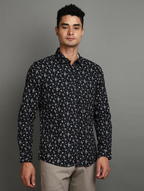 black cotton casual shirt - 20930104 - Very Small Image - 1