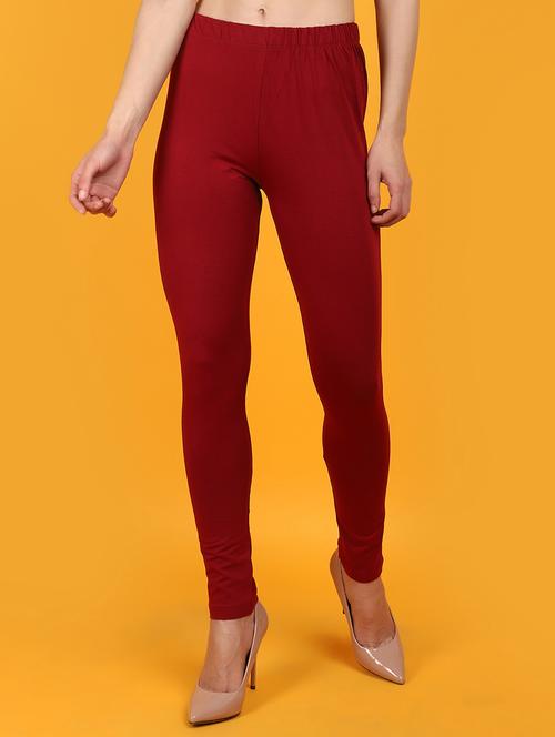 women maroon solids legging - 20958767 - Very Small Image - 1