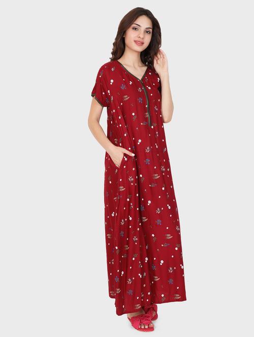 women short sleeve printed nighty - 20961979 - Very Small Image - 1