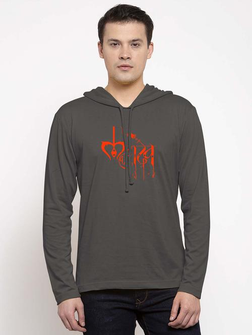 men hood neck chest printed t-shirt - 20968872 - Very Small Image - 1