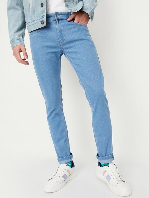 men solid mid rise cotton jeans - 20983247 - Very Small Image - 1