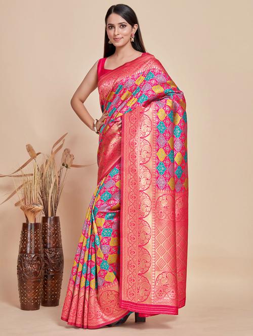 women self design patola saree with blouse - 21024905 - Very Small Image - 1