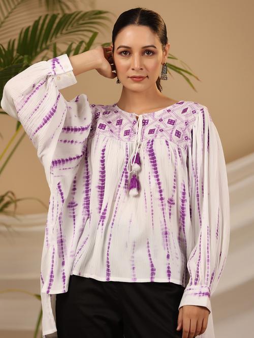women tie & dyed high-low tunic - 21034867 - Very Small Image - 1
