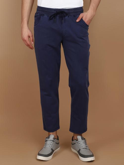 men solid cotton full length track pant - 21067788 - Very Small Image - 1
