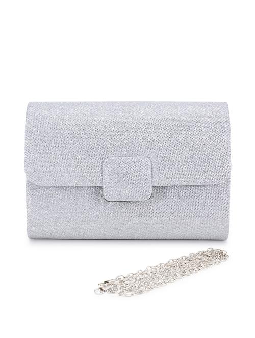 silver self design leather regular clutch - 21104087 - Very Small Image - 1