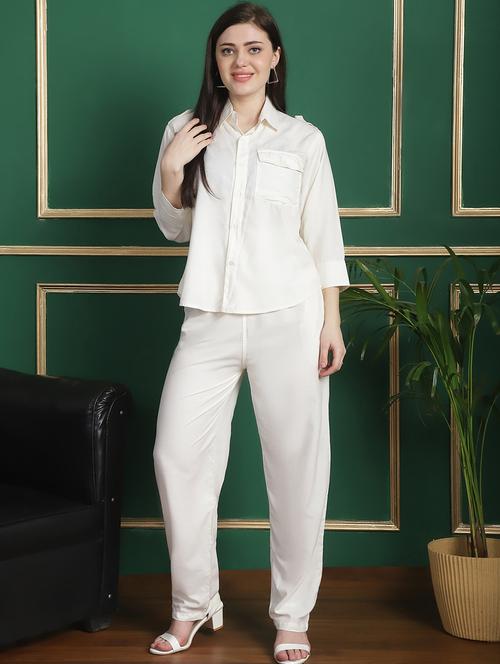 women off-white solids co-ords set - 21139417 - Very Small Image - 1