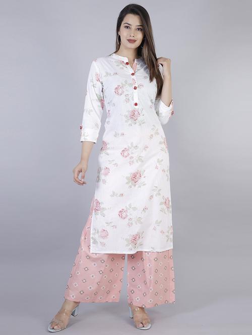 women printed kurta palazzo set - 21171534 - Very Small Image - 1