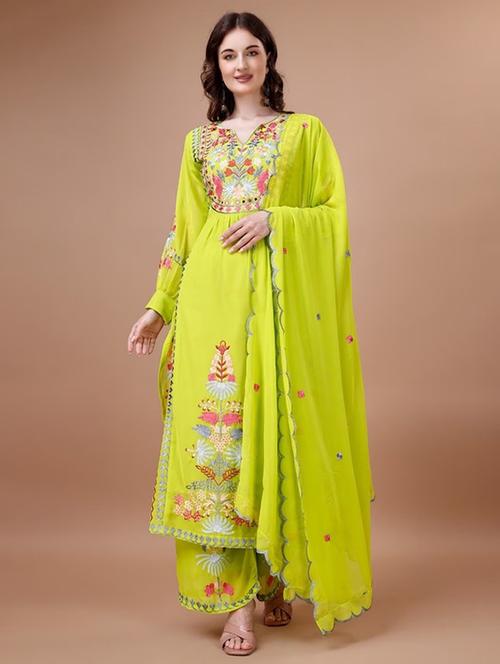 women embroidered suit set with dupatta - 21174818 - Very Small Image - 1
