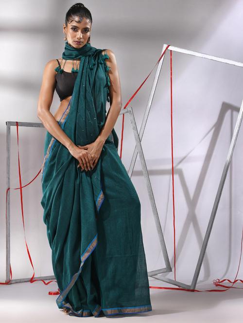 women self design handloom saree with blouse - 21176117 - Very Small Image - 1
