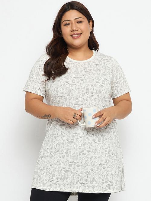 plus size women printed round neck t-shirt - 21232776 - Very Small Image - 1
