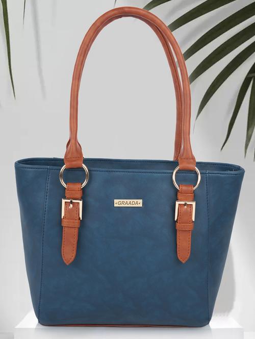 blue leatherette handbag - 21248634 - Very Small Image - 1