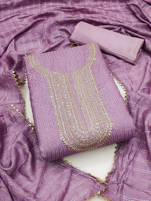 embroidered unstitched suit set - 21267232 - Very Small Image - 1
